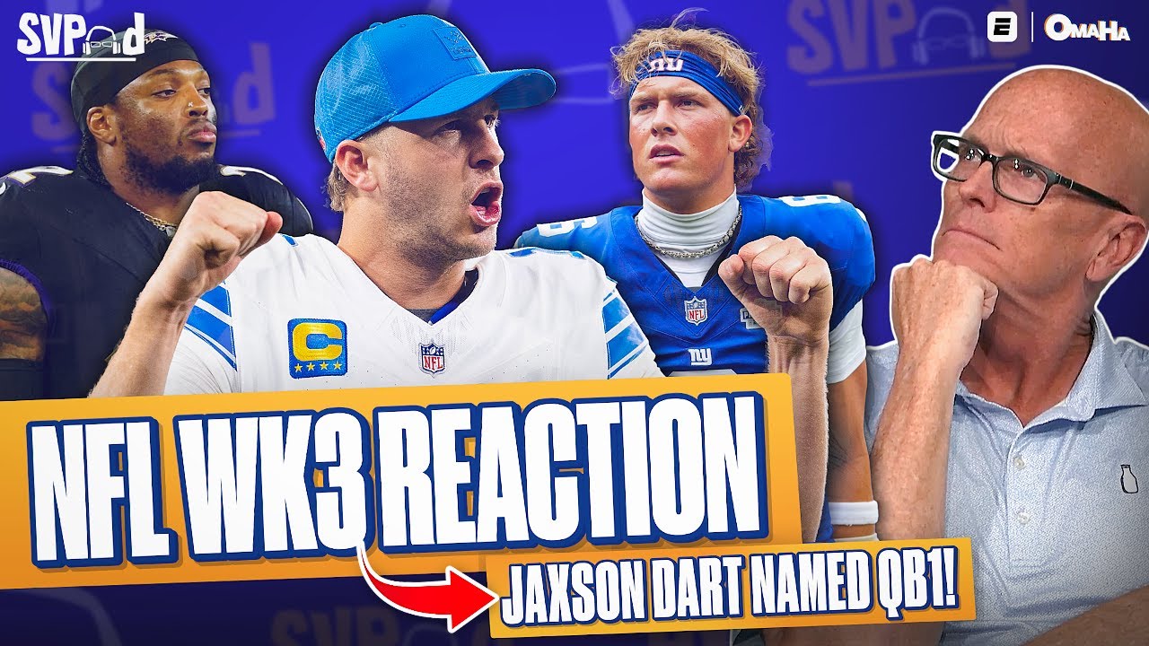 NFL Week 3 REACTIONS: Lions surging, Jaxson Dart named Giants' starter + CFB Week 5 CHAOS | SVPod
