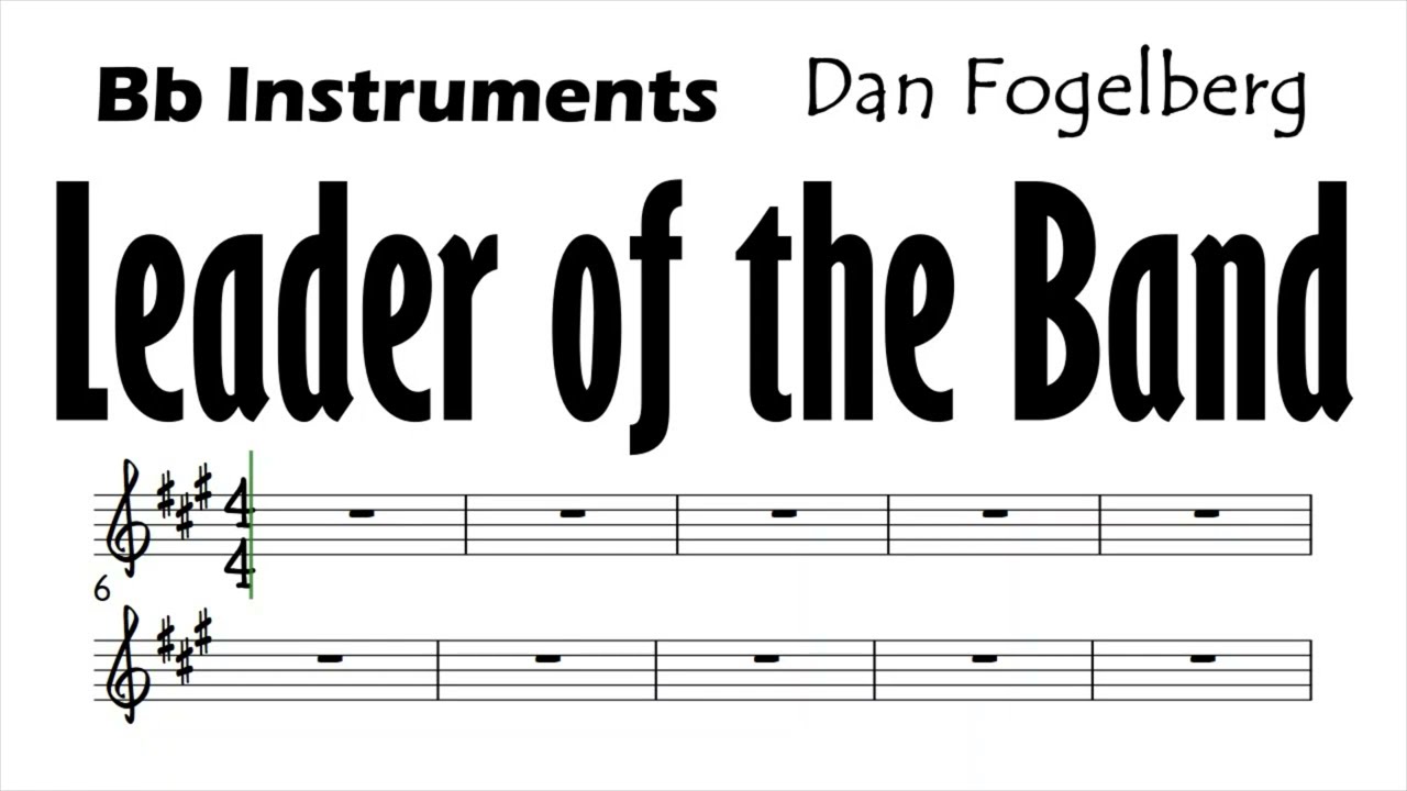 LEADER OF THE BAND Bb Instruments Sheet Music Backing Track Play Along Partitura