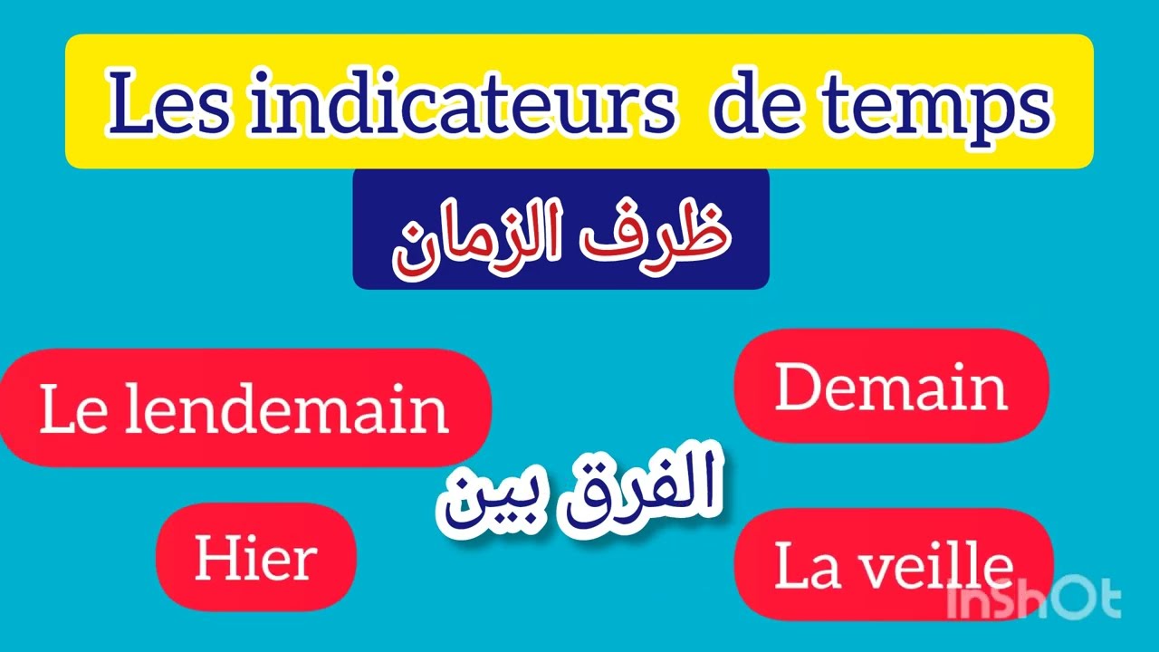 les indicateurs de temps ظرف الزمان بالفرنسية الفرق بين hier et veille /demain et lendemain