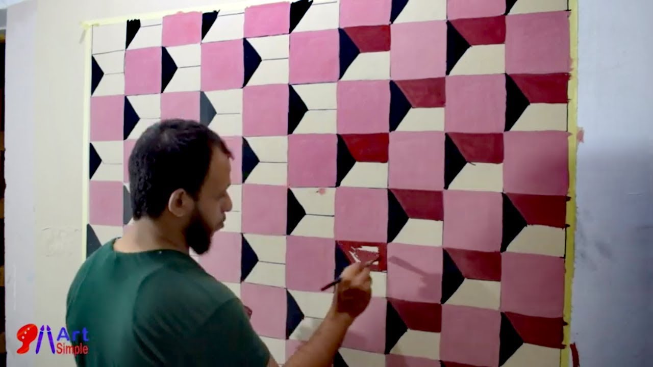 أسهل طريقة لعمل ديكور خداع بصرى ثري دي بقطعه كرتون 3d optical illusion design