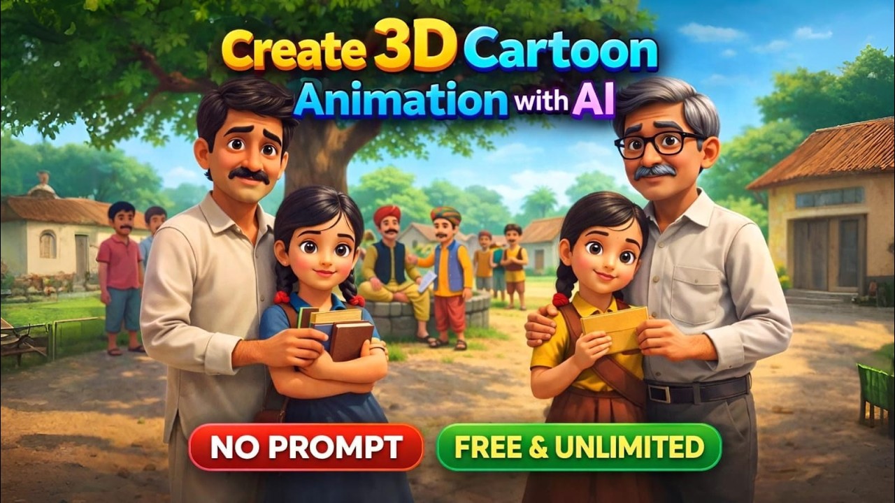 Create 3D Cartoon Animation FREE with AI 🎬 | No Prompt ✍️ ❌ | Step-by-Step  tutorial 🚀