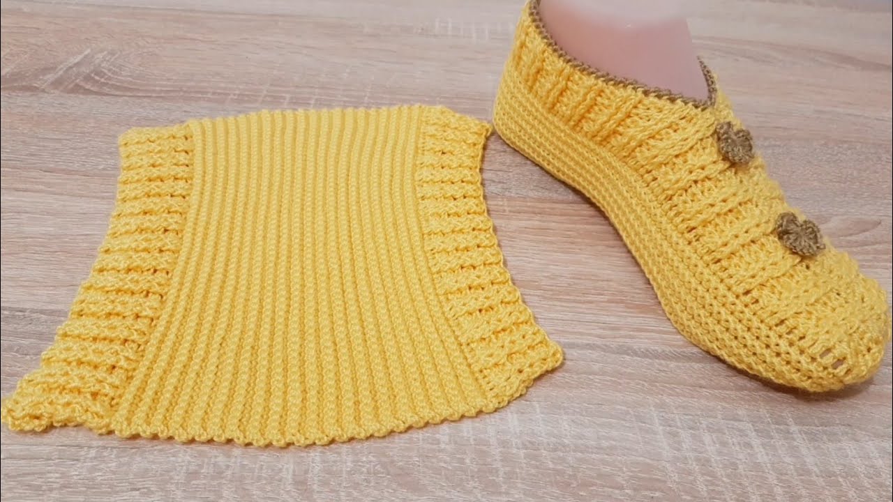 كروشيه سليبر/ لكلوك/ بقطعة واحدة How to crochet a nice shoes / slipper /half boot