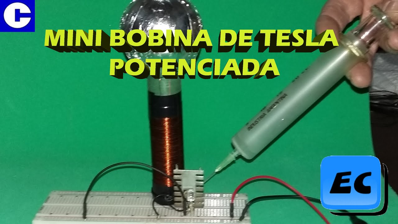 Mini Bobina de Tesla Potenciada. Circuitos fáciles