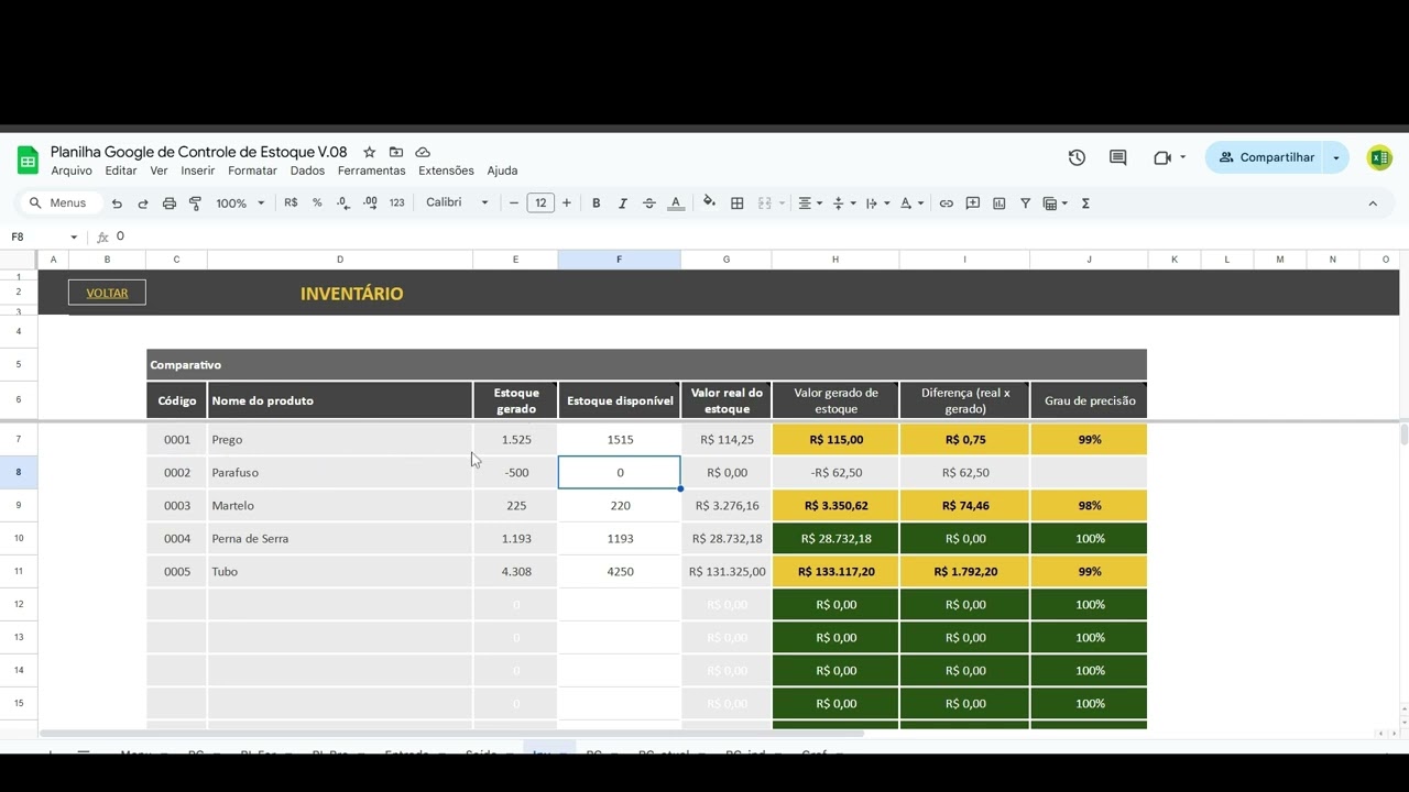 📦 Planilha de Controle de Estoque no Google Sheets – Gestão Simples e Eficiente
