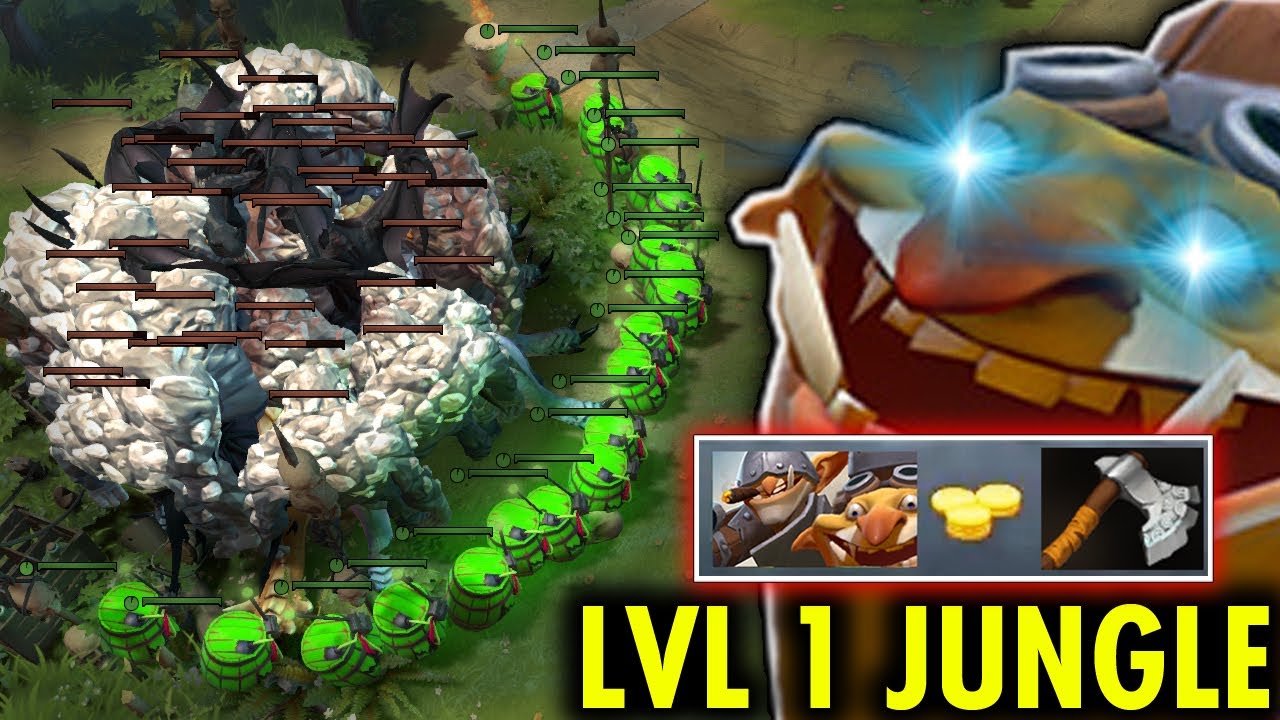 100% He jungle Techies on Ancient Camps Epic Sh*t Level 1 Techies Jungle Gold Hack Mind Blowing
