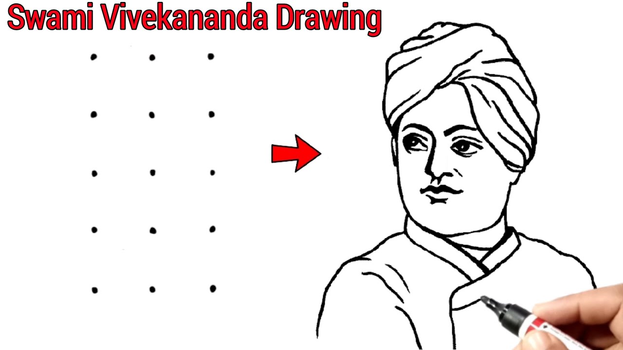 Swami Vivekananda drawing easy step by step for beginners | Youth day drawing
