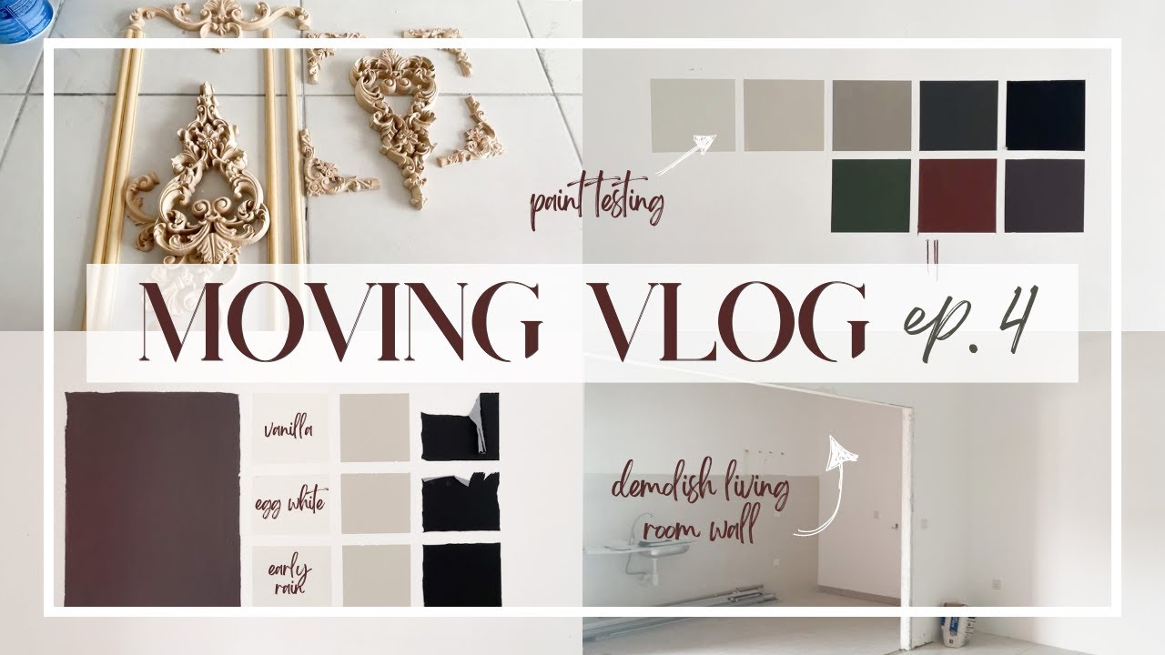 MOVING VLOG ep.4 ♥ Wall Demolition, Paint Testing, Wood Appliqué, Planning | RSKU Harmoni Elmina 1