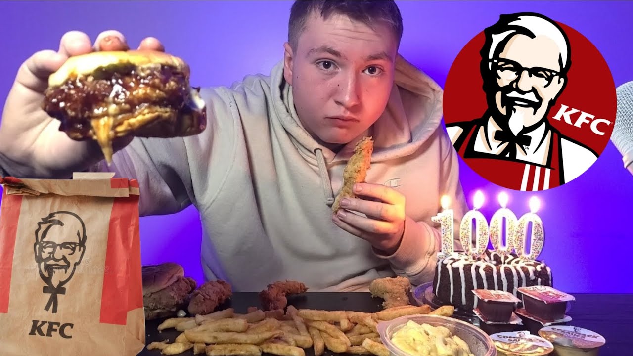 ASMR KFC MUKBANG🍗 1000 Subscriber Special!!!🎉🎉