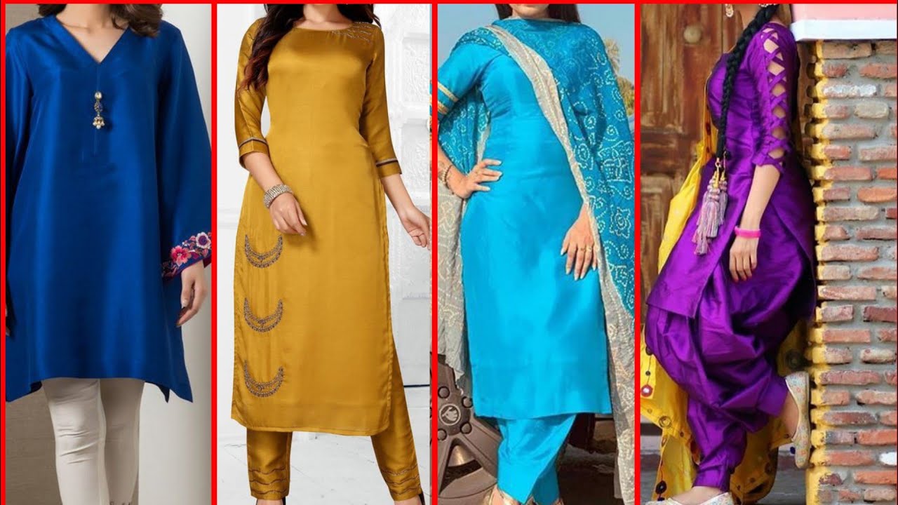 Trendy Silk Kurti Design || Plain Silk Kurti ||