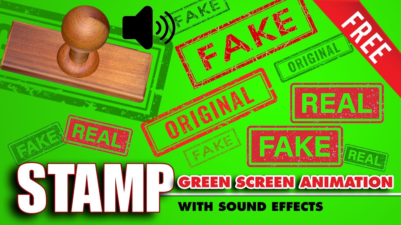 Real and Fake Green Screen Stamp Effect Animation | Original or Fake Rubber Stamp Green Screen