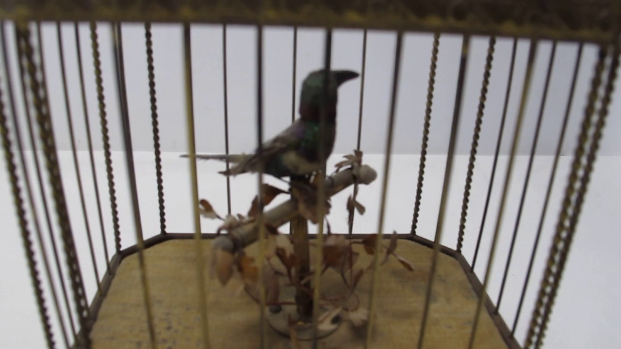 Antique German Automaton Singing Bird Cage Model