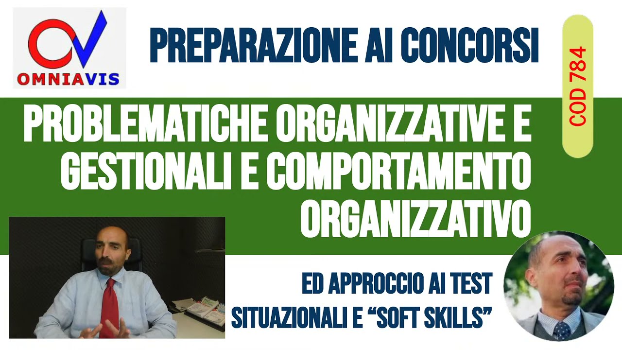 20 minuti di ... Problematiche organizzative e gestionali e comportamento organizzativo (Cod784)