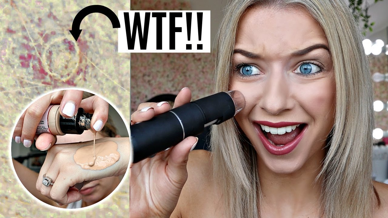 FULL FACE MAKEUP VS NO MAKEUP UNDER MICROSCOPE / LUNA mini 3 BY FOREO REVIEW