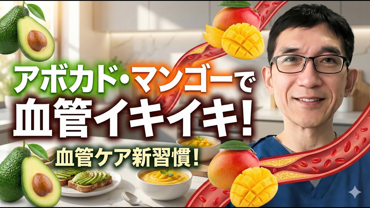 【アボカド】とマンゴーを毎日食べると、血管内皮機能が改善し、血圧が下がり、腎機能が改善し、コレステロールや中性脂肪も下がるという話。