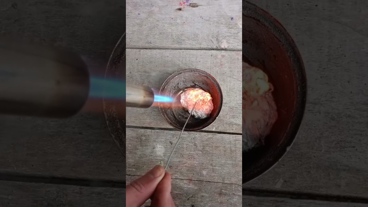 Aluminum foil melting!!! #aluminum#melting #casting #recycle #shorts