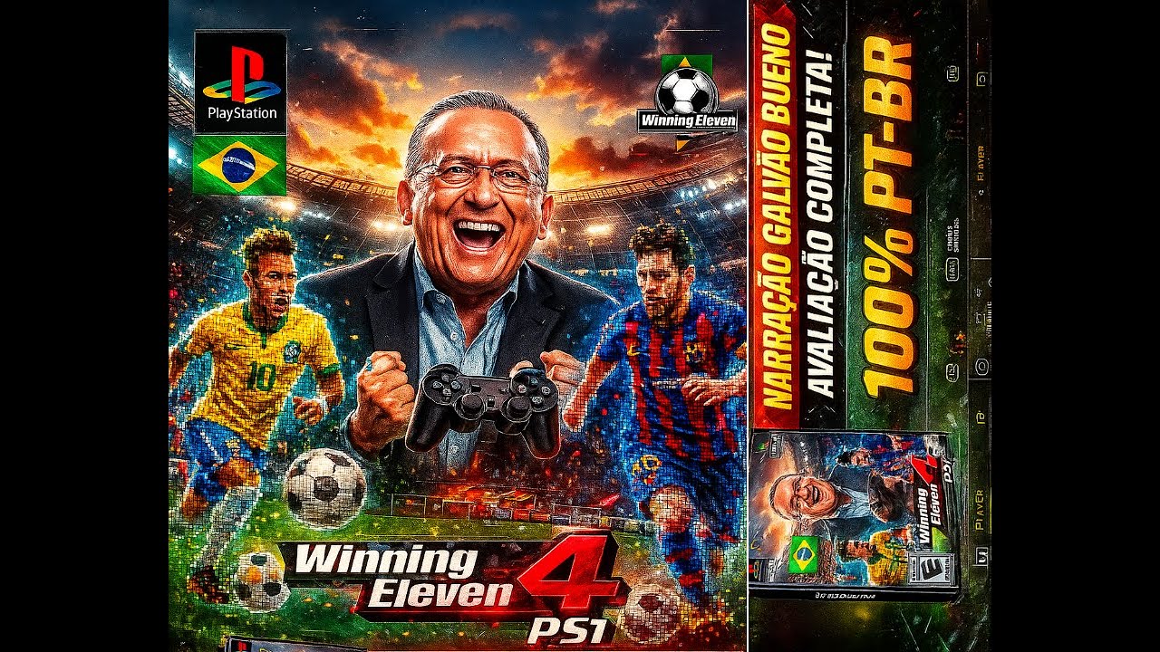 WINNING ELEVEN 4 PS1 PT-BR | Narração Galvão Bueno | BAIXE GRÁTIS