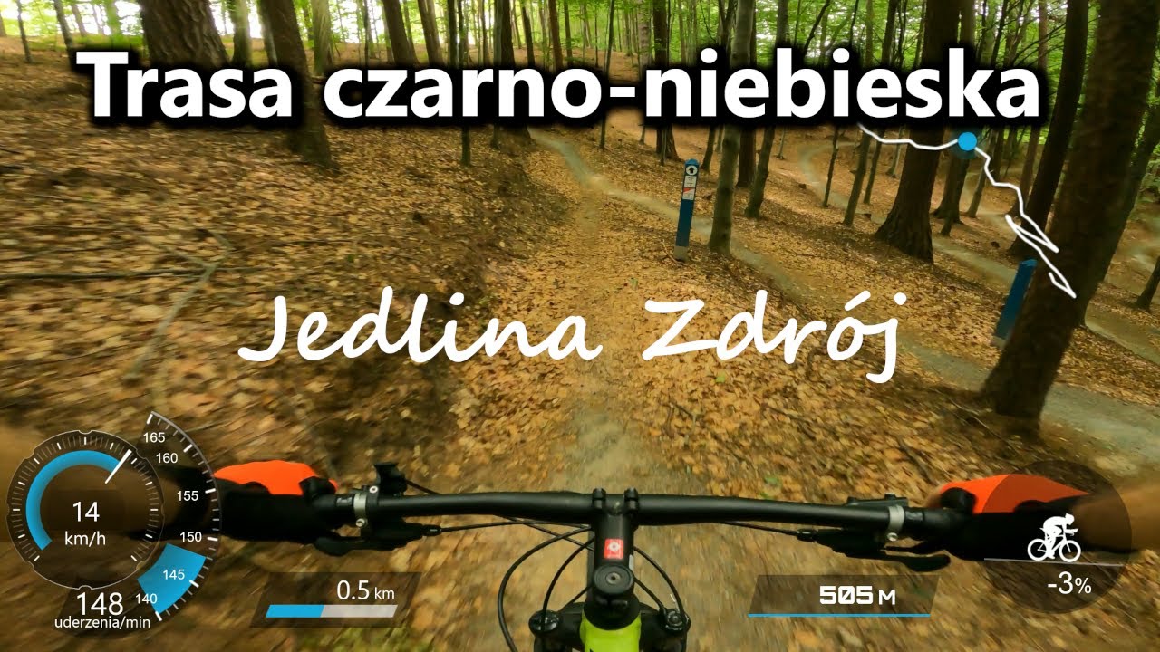 Singletrack Jedlina Zdrój trasa czarno-niebieska zjazd