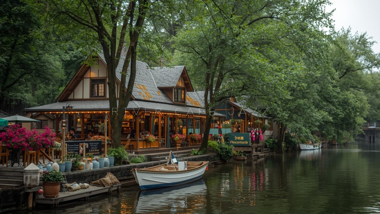 Cafe Jazz by the River | Mexican Flavors, Smooth Jazz & Pink Blossom Views