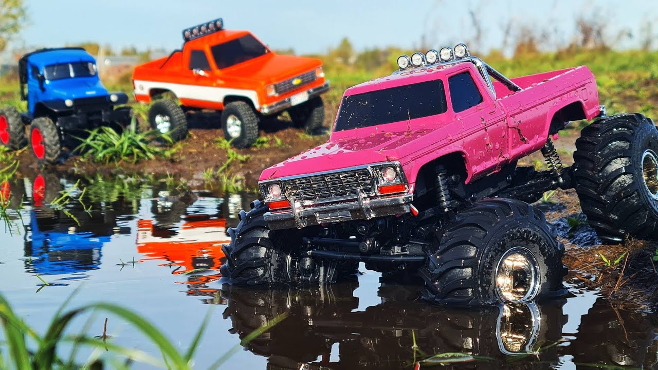 МОНСТР ТРАК FMS Smasher V2 4x4 ... Две скорости и портальные мосты на шасси FCX24