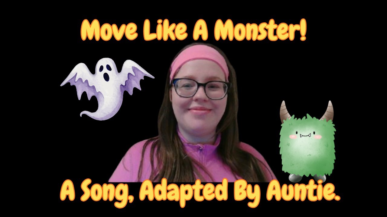Move Like A Monster - a Halloween song, with high contrast subtitles, and AAC symbols.