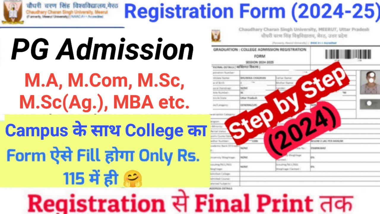 How to Fill CCS University Admission Form 2024-25 | CCSU PG Admission Form Kaise Bhare 2024