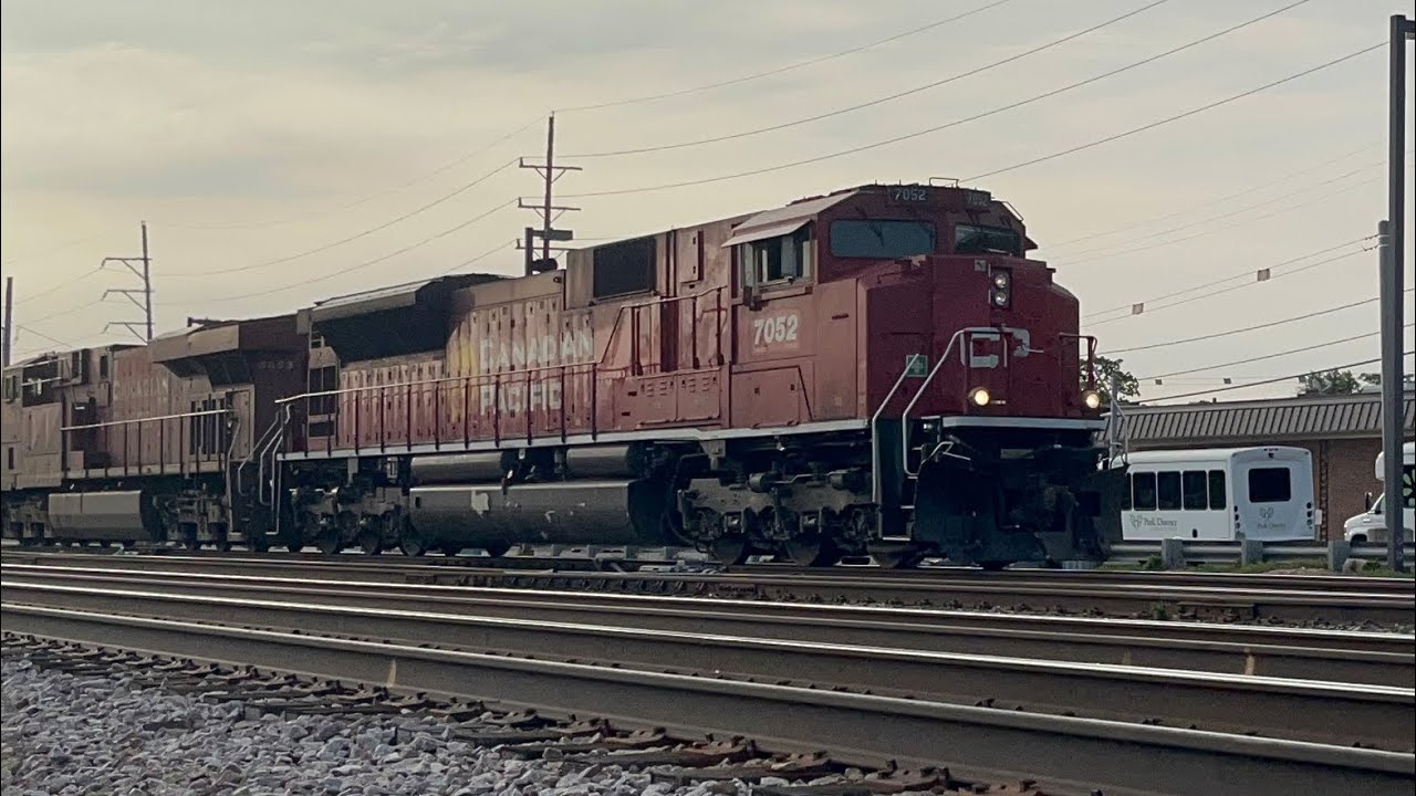 Canadian Pacific 7052 sd70acu leading a train at Franklin Park Illinois