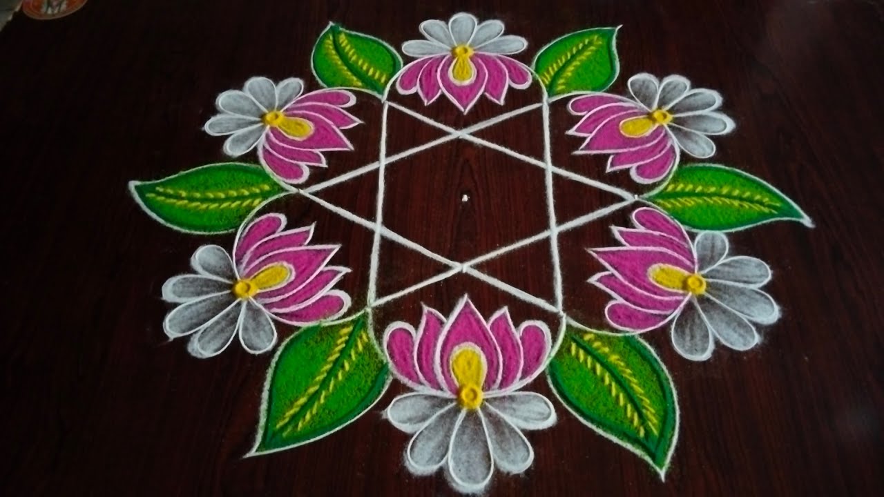 sankarthi special rangoli design (5×3) dot's