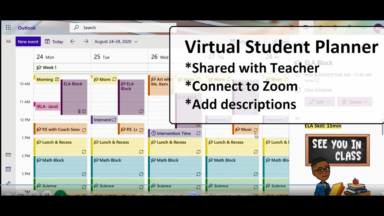 Using Outlook Calendar as my Teacher Planner & Student Schedule