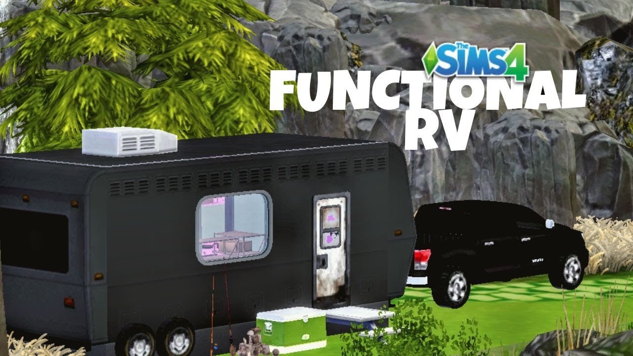 FUNCTIONAL RV CAMPER BUILDING KIT with (CC DOWNLOAD LINKS)| THE SIMS 4 CAMPING GEAR CC