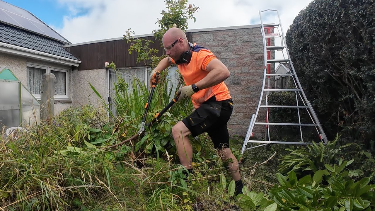 TRANSFORMING an OVERGROWN Garden for ELDERLY Customer | Satisfying Before & After!