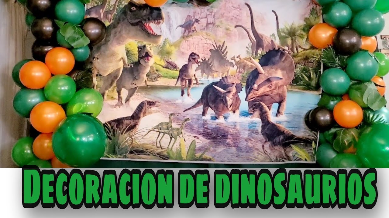 FIESTA DE DINOSAURIOS \Jurassic world/como hacer guirnalda de globos/cumpleaños de dinosaurios.