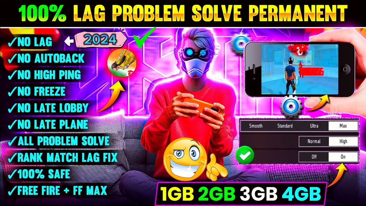 FREE FIRE LAG FIX 2024  ✅ | FREE FIRE LAG PROBLEM SOLVED ⚙️ | HOW TO FIX LAG 2GB 3GB 4GB MOBILE FF