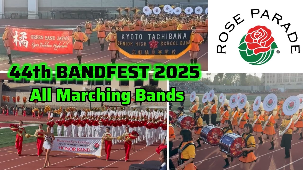 44th Rose Parade BANDFEST 2025 - All 20 Marching Bands