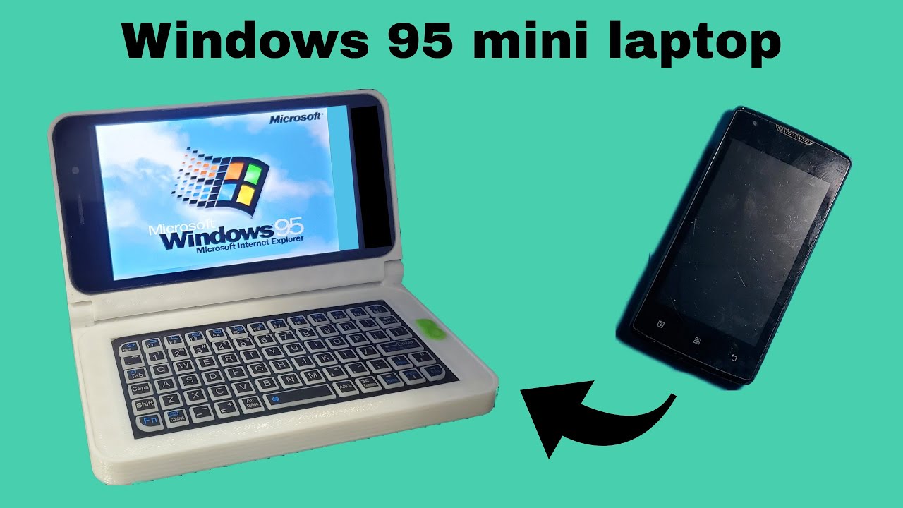 Turn old android smartphone into a mini windows 95 retro laptop