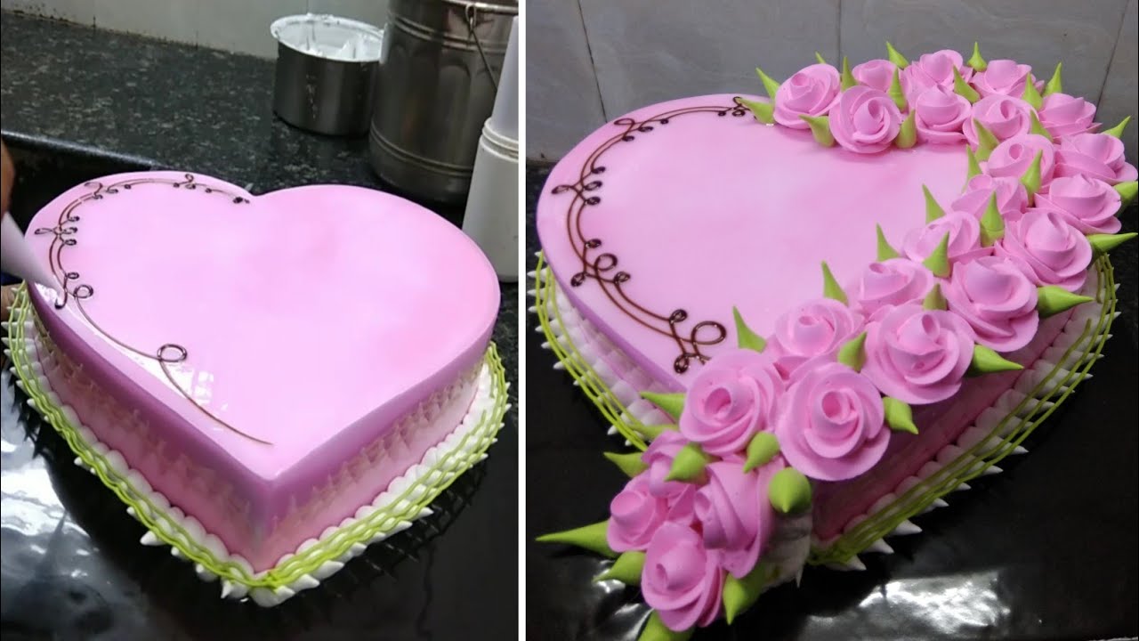 Heart Shape Engagement Cake Design |Engagement Cake Design |Heart Shape Cake kaishe Cutting kare