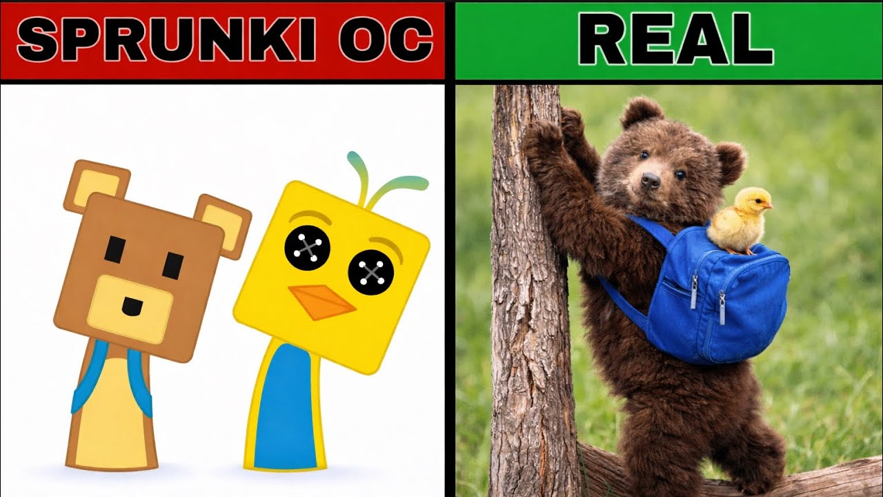 My Sprunki OC: Bear vs Shicka (from Super Bear Adventure) in REAL LIFE