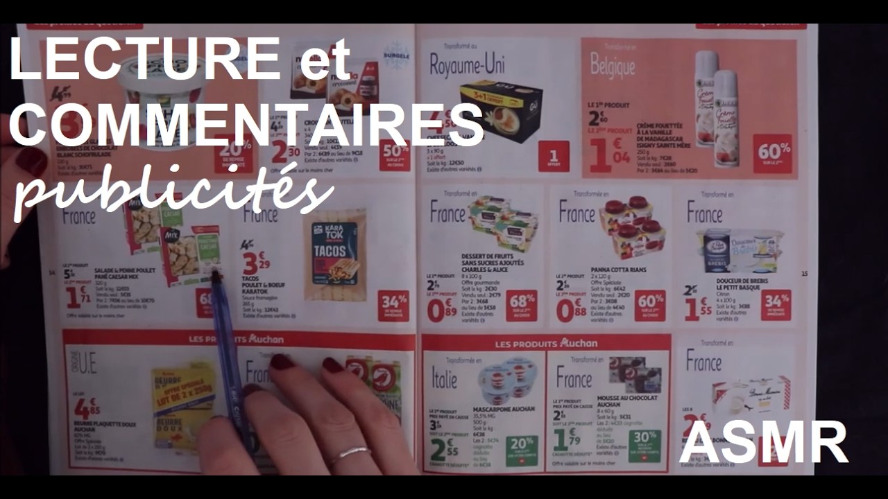 ASMR français - Lecture et commentaires publicités