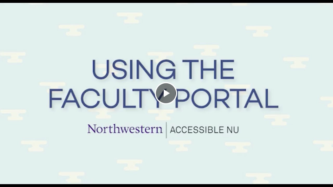 AccessibleNU Faculty Portal Guide