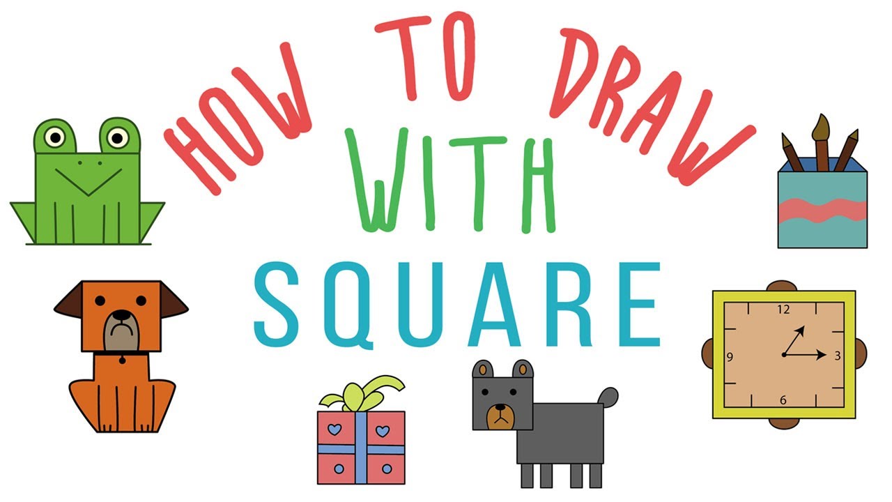 How to Draw with Squares  | Simple drawings from Squares for Kids