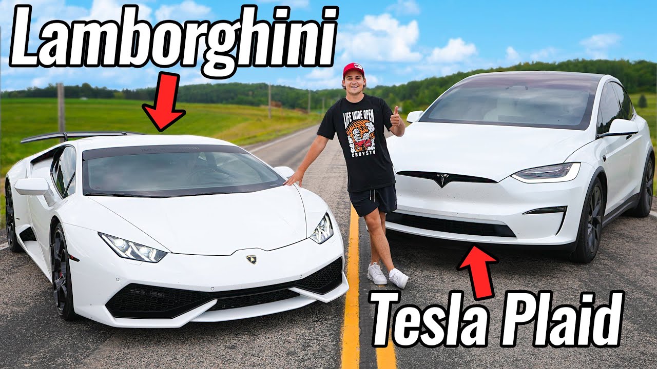 Lamborghini Gets Embarrassed Racing Tesla!
