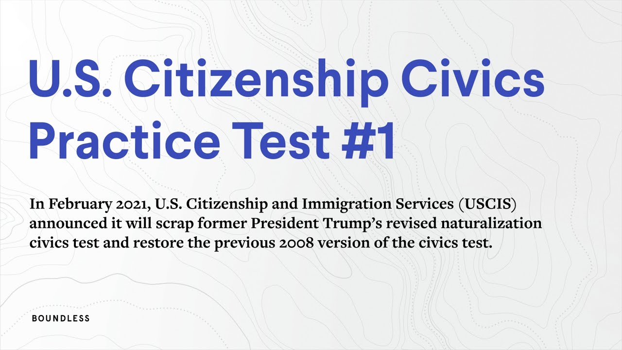 U.S. Citizenship Civics Practice Test #1