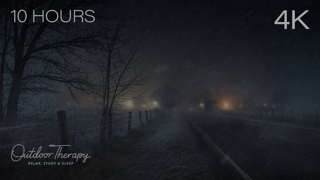 The Quiet Weight of a Winter Night | Howling Wind & Steady Snowfall Ambience | 10 HOURS