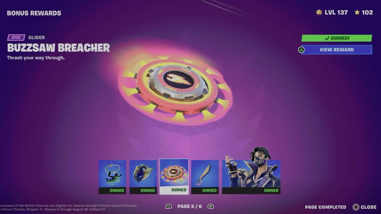 How to Unlock Buzzsaw Breacher Glider in Fortnite | Battle Pass Bonus Rewards Page 2