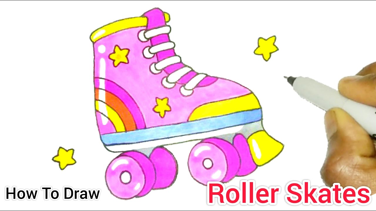 How To Draw A Roller Skates Easy | Draw So Cute Roller Skates