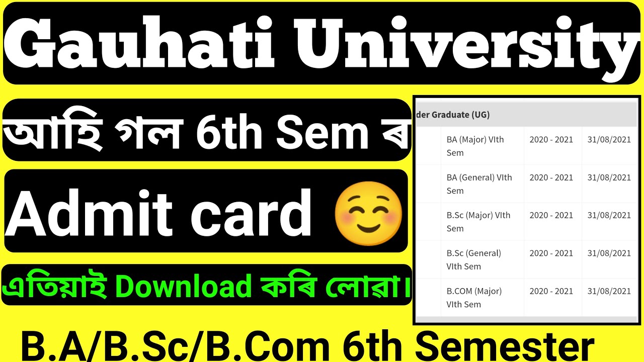 Download TDC 6th Semester Admit Card| Guwahati University| BA BSc BCom 6th semester| #epathshala