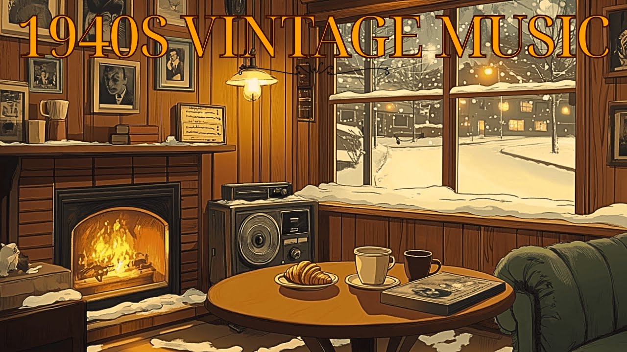 I Stayed Here for 3 Hours ☕ A Cozy Winter Café with Soft 1940s Music