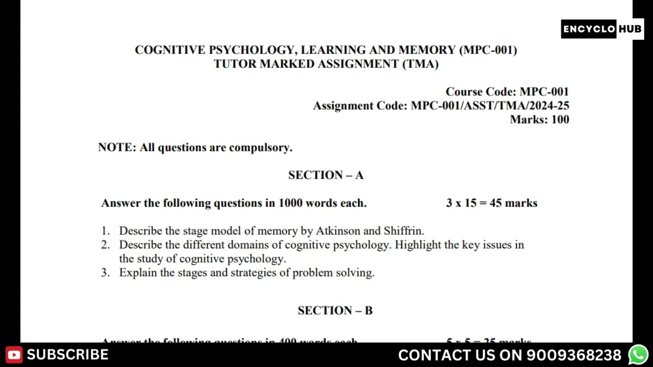 12. Bloom’s taxonomy of cognitive domain 13. Principles of the information processing MA PSYCHOLOGY