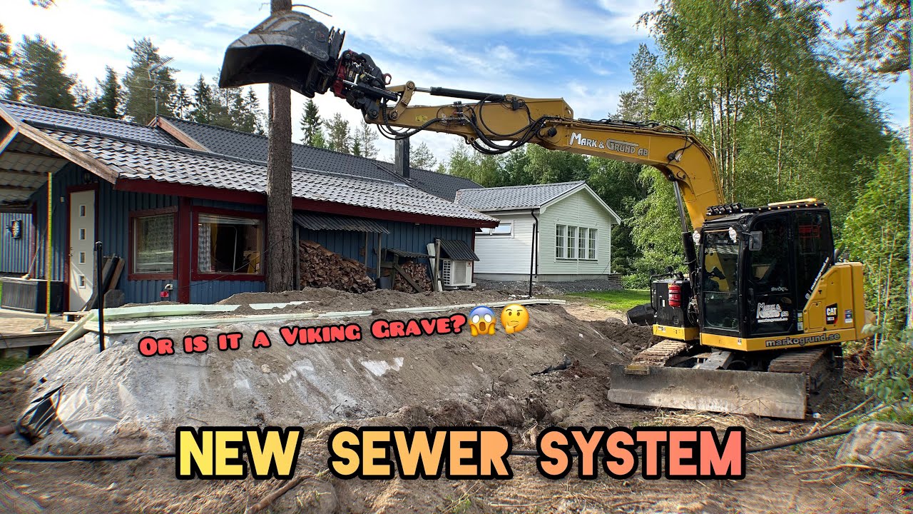 New Sewer System | Caterpillar 307.5 with a Rototilt R3