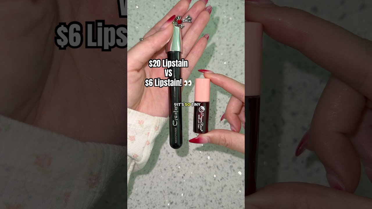 $20 Lipstain VS 6$ Lipstain 😱 #liptint #lipstain #beauty #smallbusiness #makeup #cosmetics