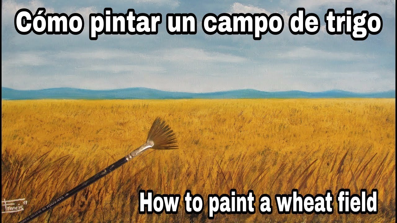 Cómo PINTAR fácil  un CAMPO DE TRIGO 🌾 al óleo.